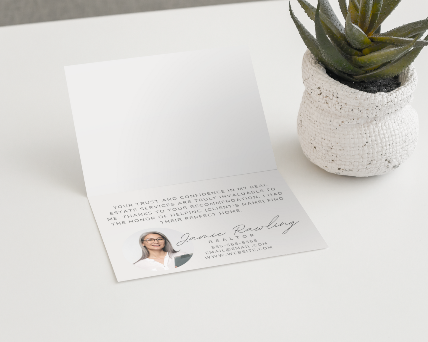 Referral Agent Folded Thank You Card