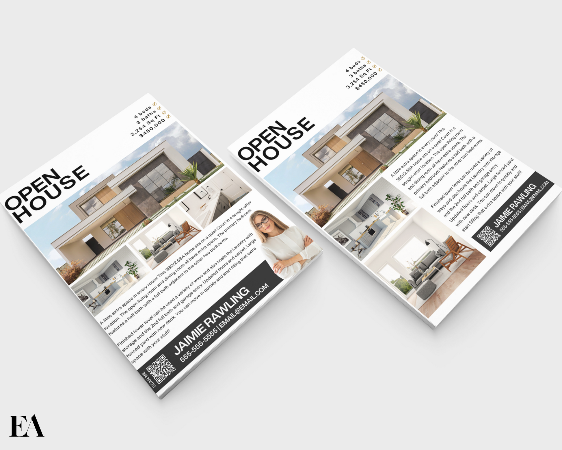 Real Estate New Listing Flyer, Open House Flyer, Real Estate Template, Real Estate Marketing, Real Estate Flyer, Just Listed, Canva Template