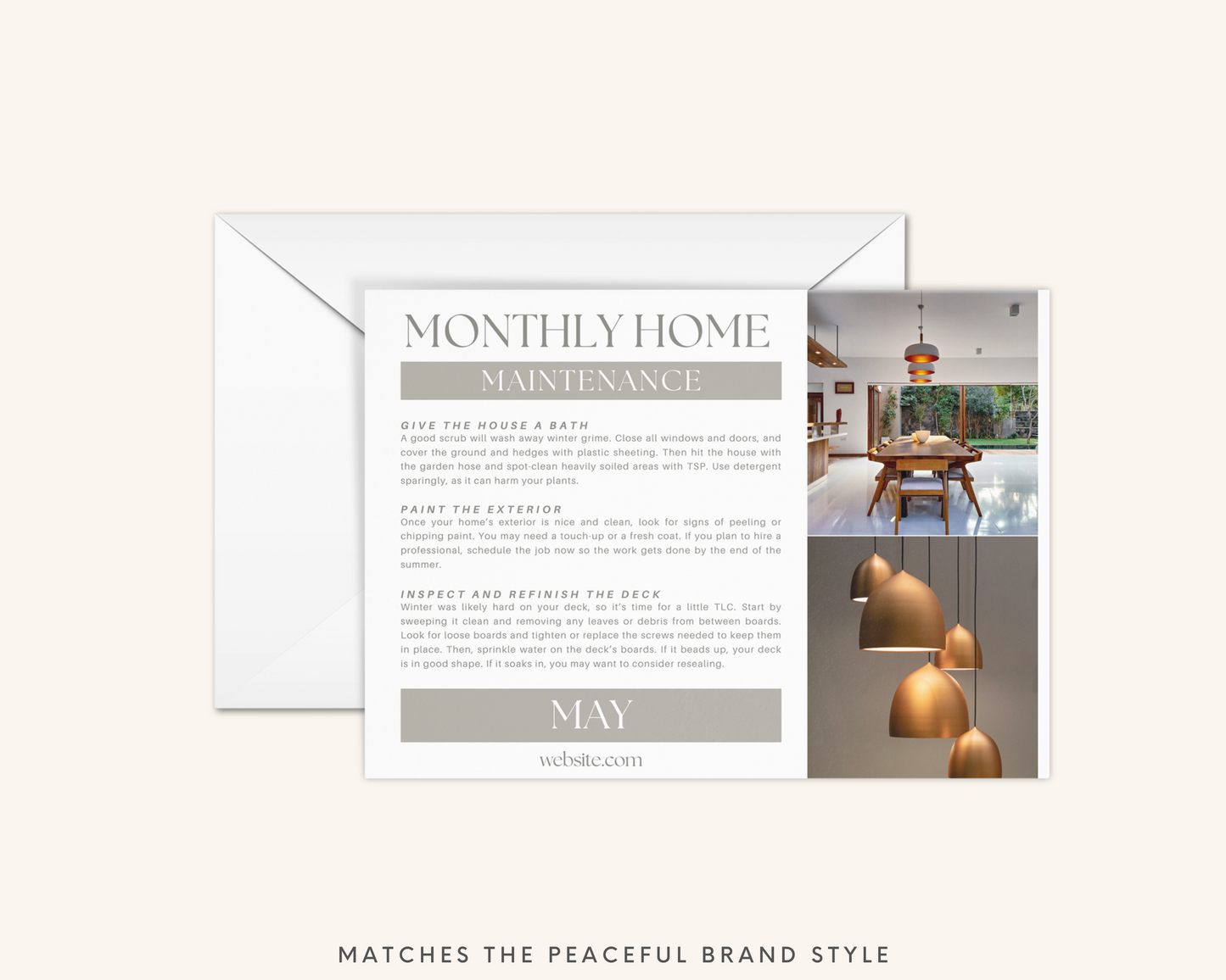 Real Estate Template – Home Maintenance Postcards - EDDM Peaceful Brand