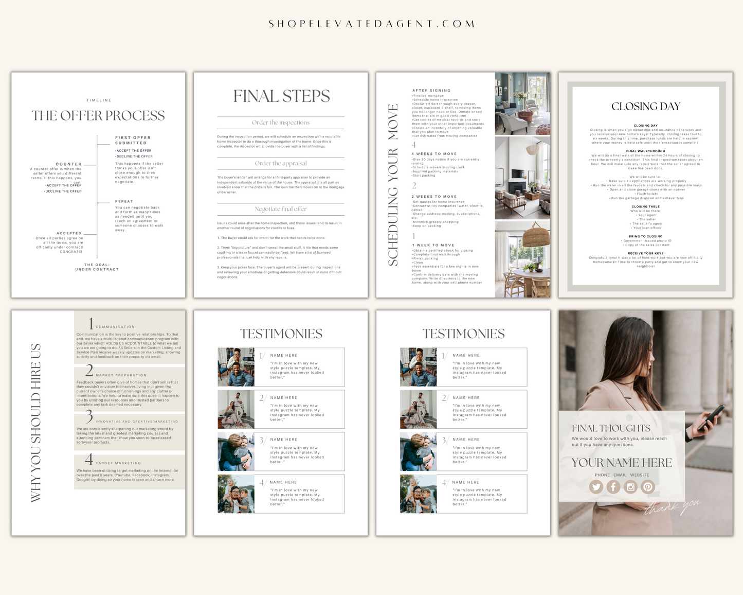 Listing presentation, real estate marketing, realtor marketing, real estate marketing templates, seller packet, real estate listing marketing templates 