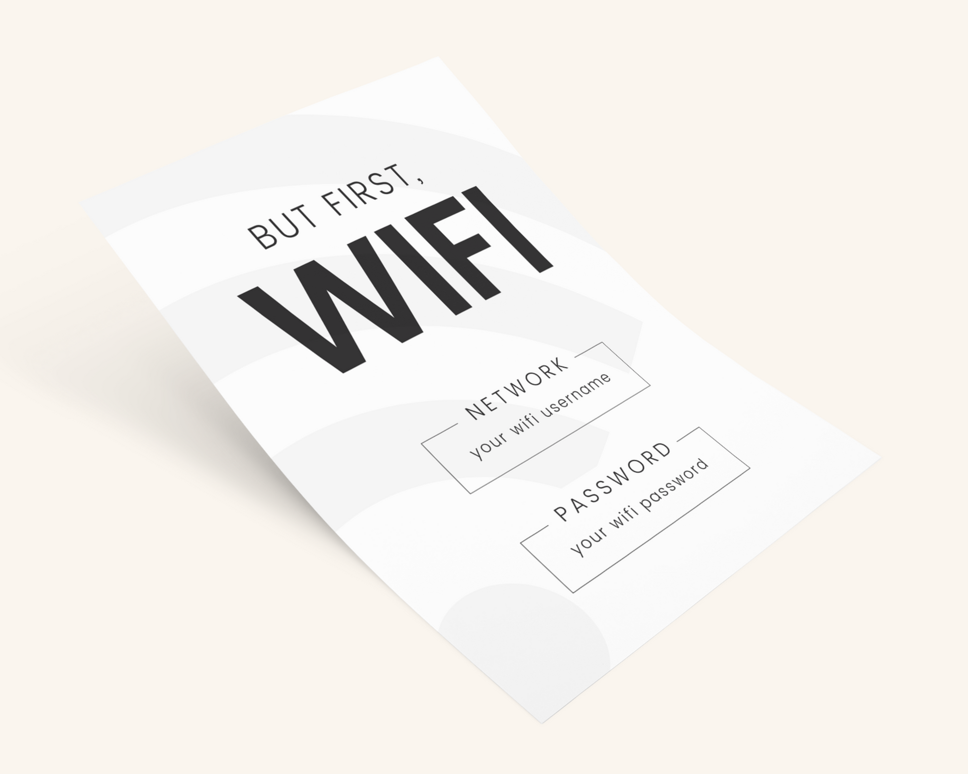 Real Estate Template – Airbnb Wifi Sign