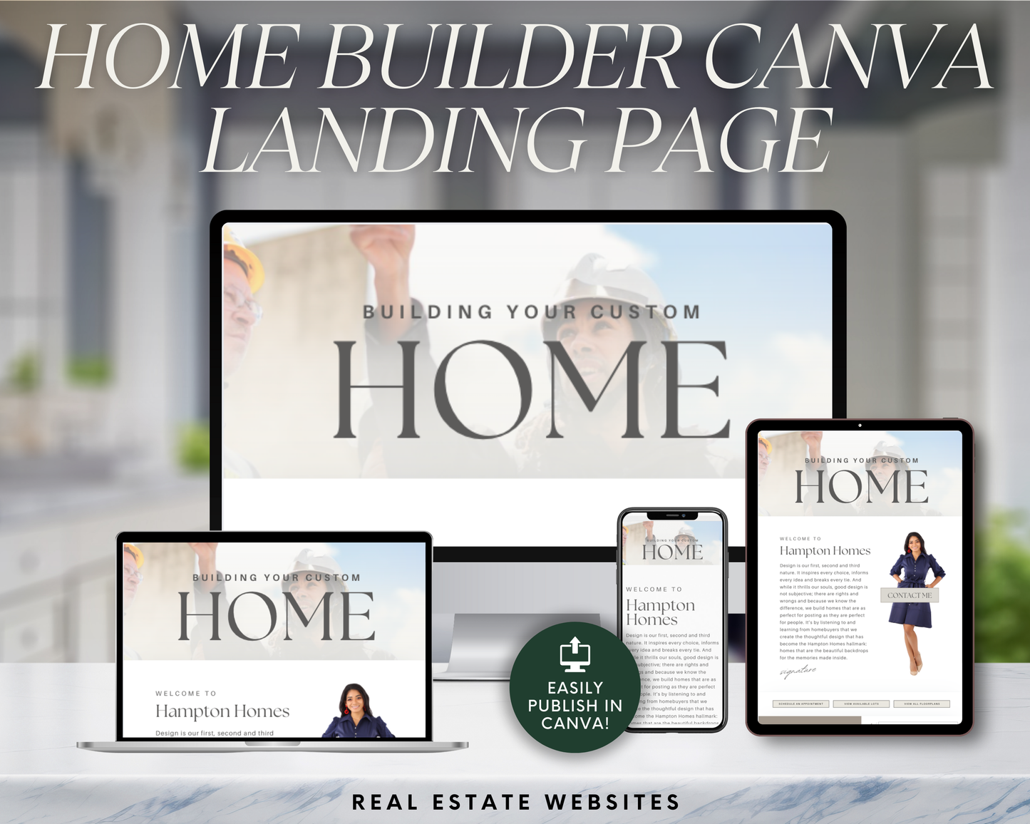 Home Builder Landing Page - Peaceful Design Style