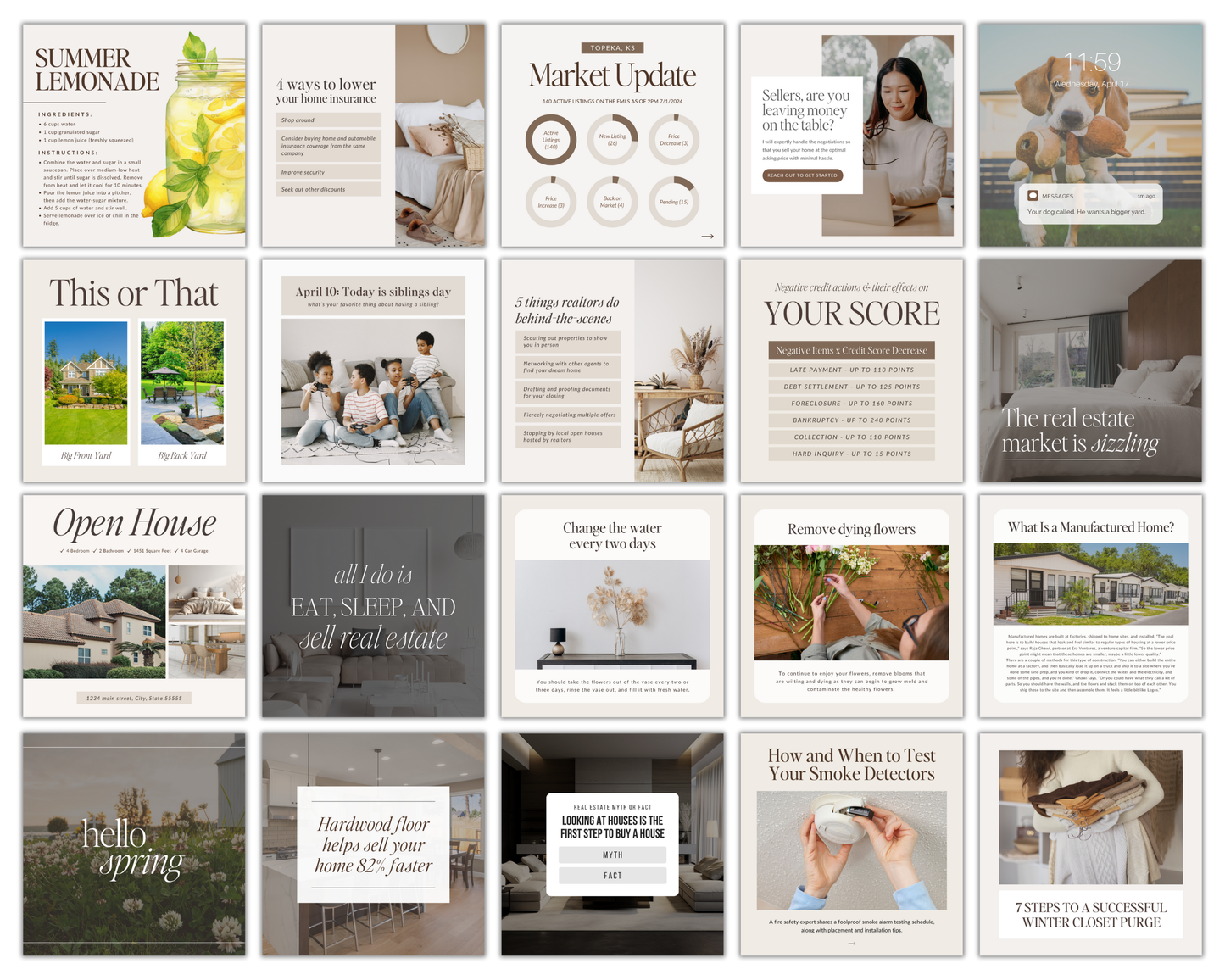 NATURAL Social media posts - 1 Year  Bundle