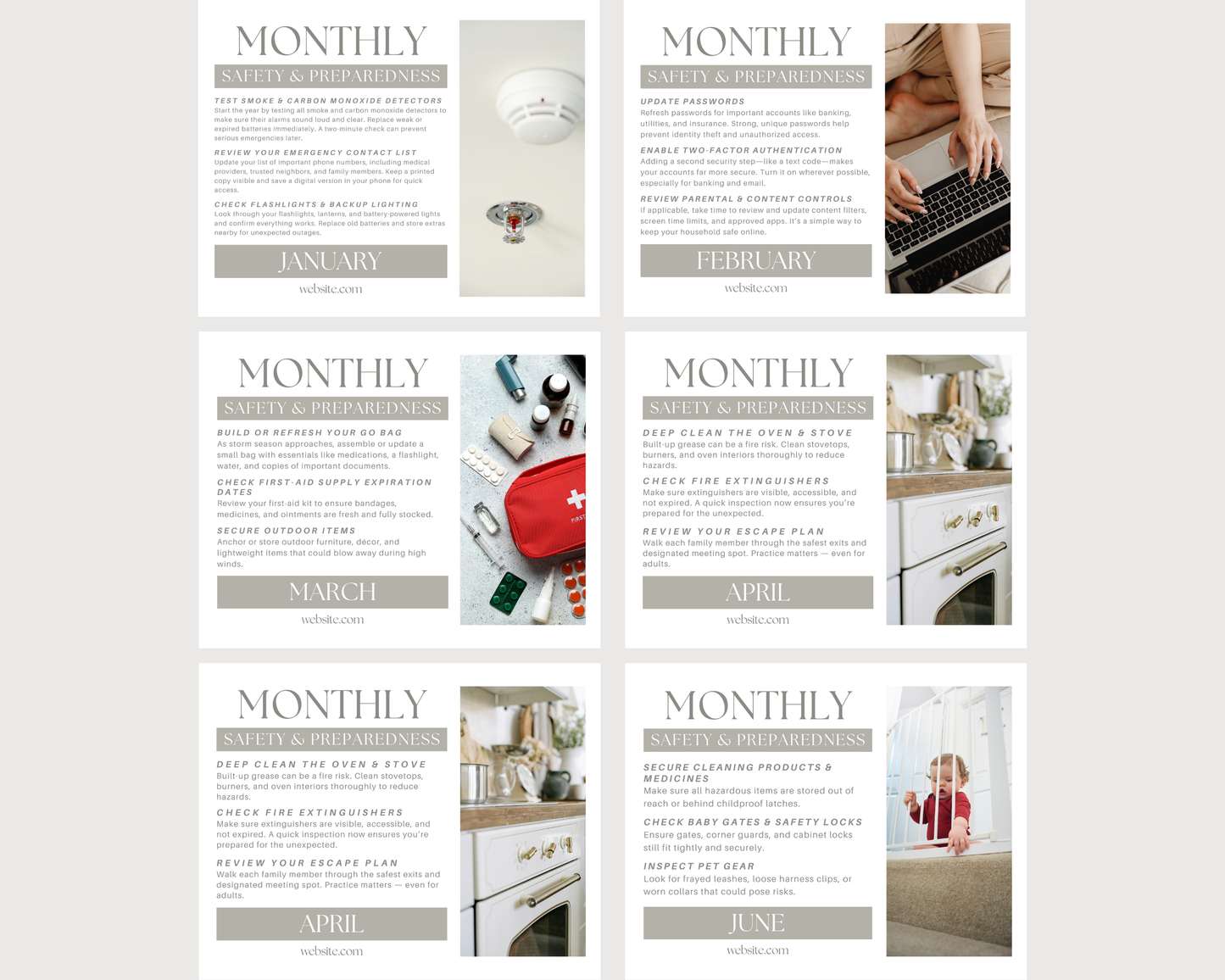 Home Safety Calendar Style 3