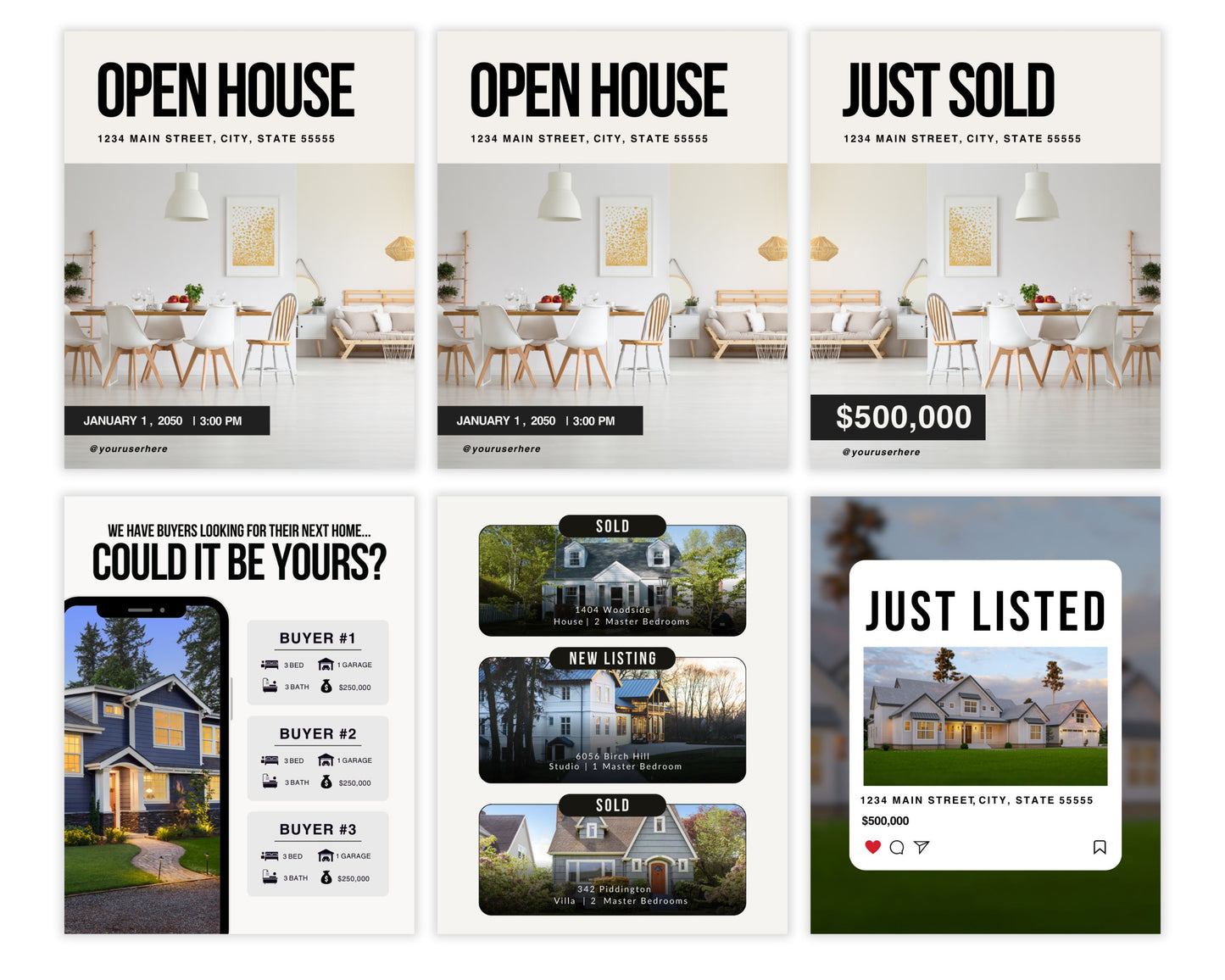 Social Media Listing Posts 2 - Minimal Design Style