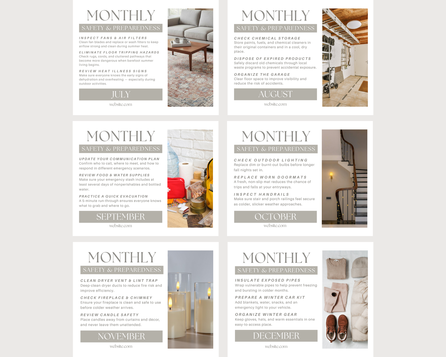 Home Safety Calendar Style 3