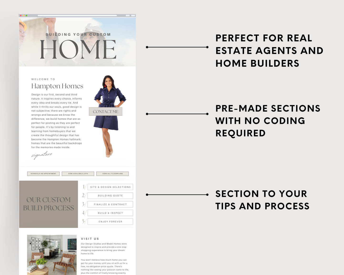 Home Builder Landing Page - Peaceful Design Style