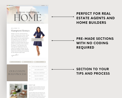 Home Builder Landing Page - Peaceful Design Style
