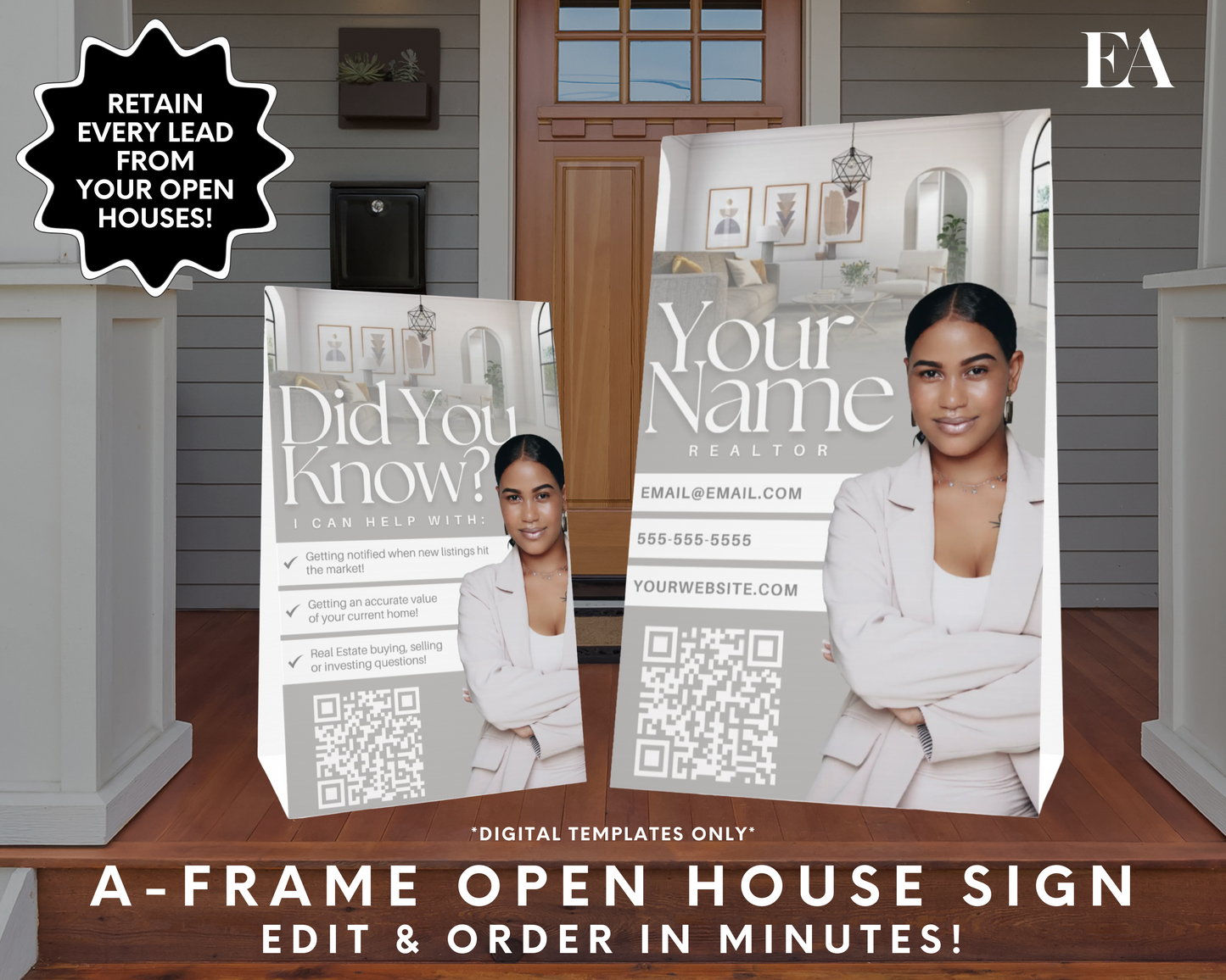 Open House A-Frame Sign 6 - Peaceful Design Style