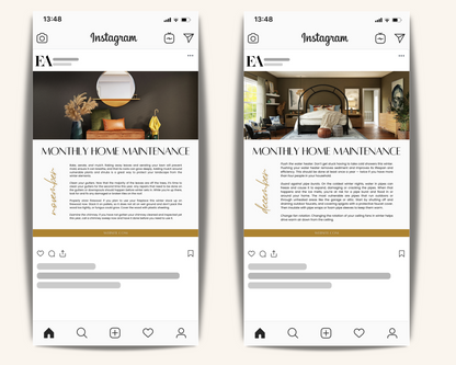 Home Maintenance Monthly Posts - Exclusive Brand Style