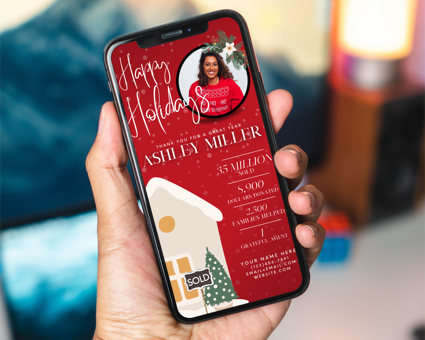 Digital Holiday Card - Red