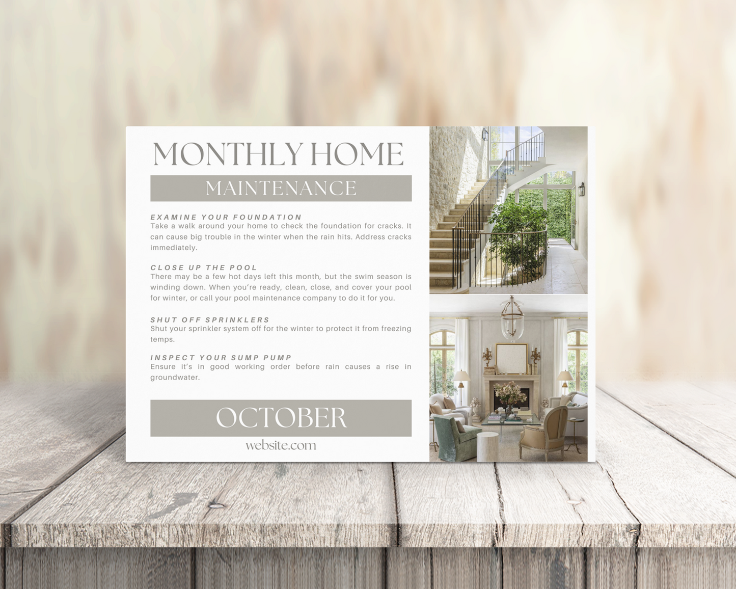 Real Estate Template – Home Maintenance Postcards - EDDM Peaceful Brand