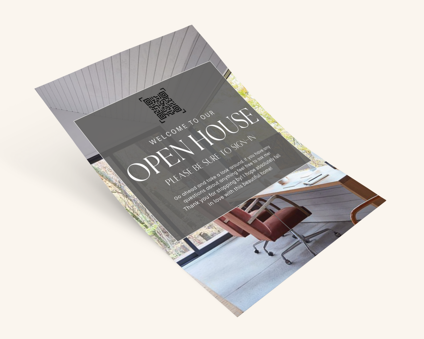 Real Estate Template – Peaceful Open House Welcome Sign