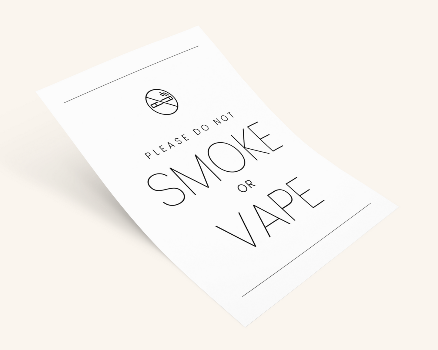 Real Estate Template – Airbnb No Smoking Sign