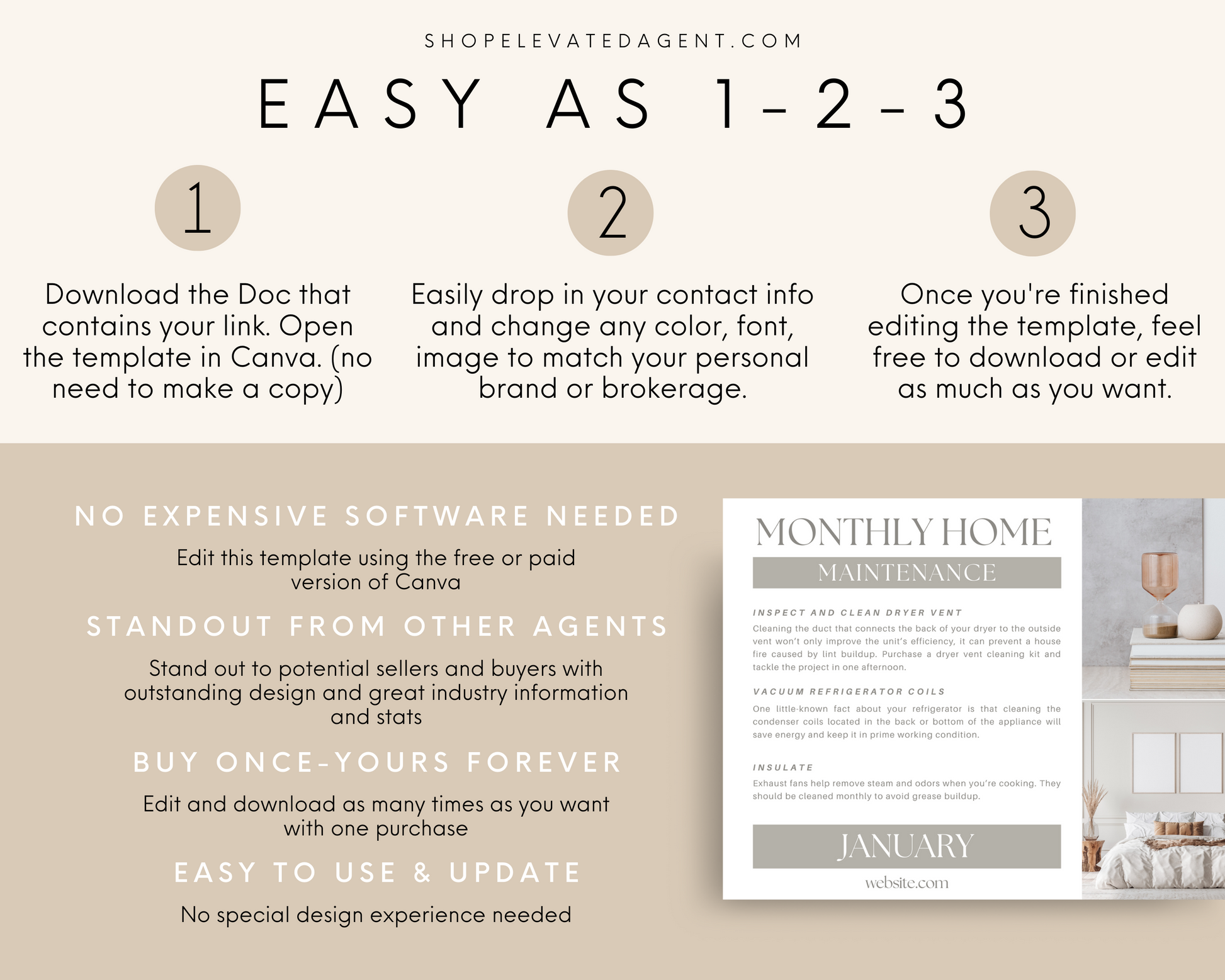 Real Estate Template – Home Maintenance Postcards - EDDM Peaceful Brand