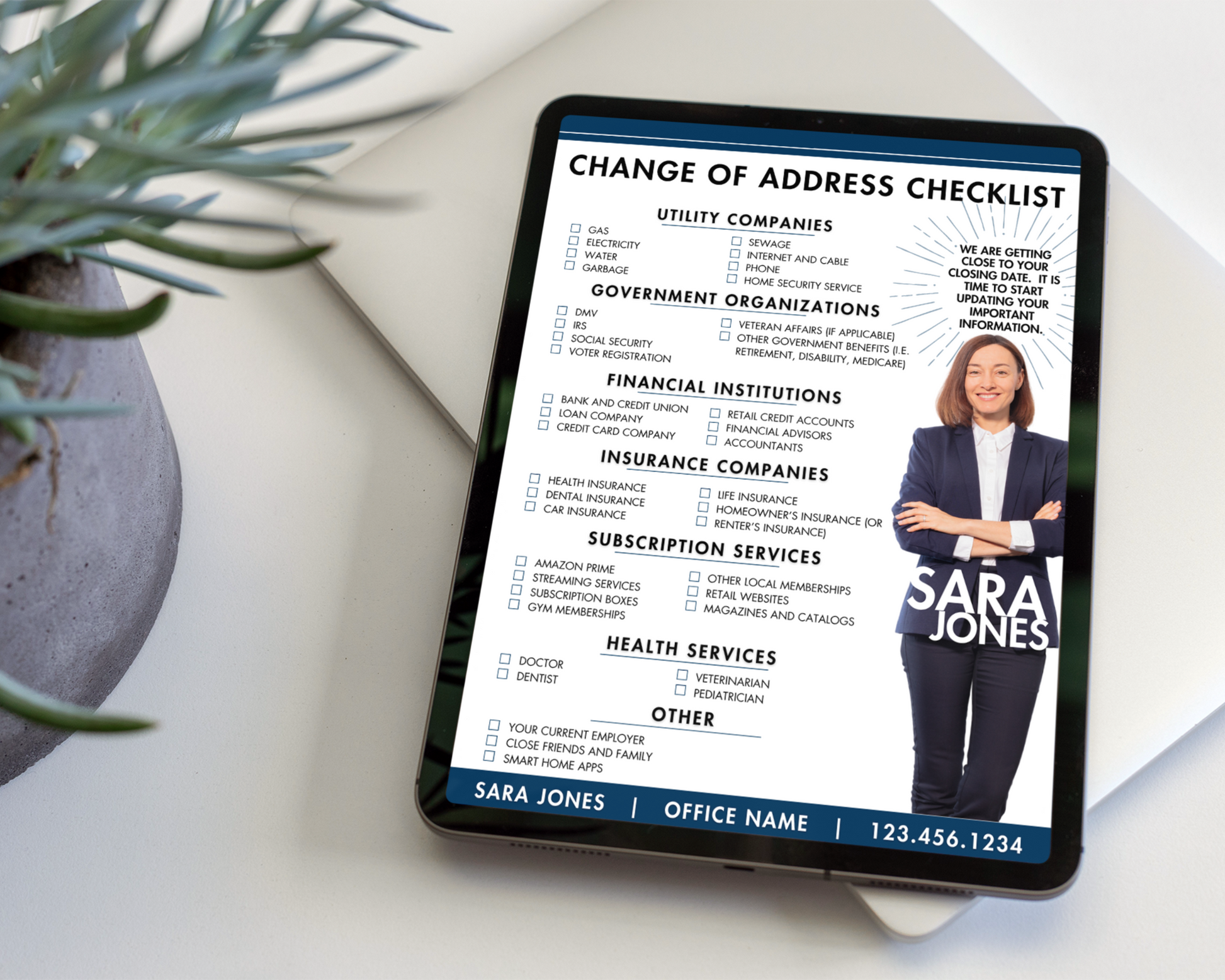 Real Estate Template Change of Address Checklist Template