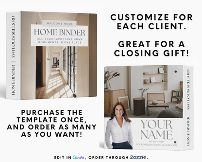 Real Estate Client Closing Gift, New Home Binder, Home Buyer Packet, Real Estate Marketing, Client Exit Packet, Real Estate Guide, Canva