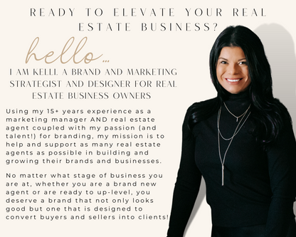 Hello, I am Kelli. The owner of Elevated Agent and your Real Estate Templates designer helping you elevate your real estate business.