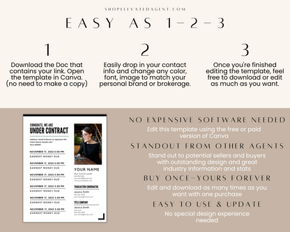 Real Estate Template for Transaction Summary Real Estate Template for Realtors Transaction Summary Black and White Real Estate Template