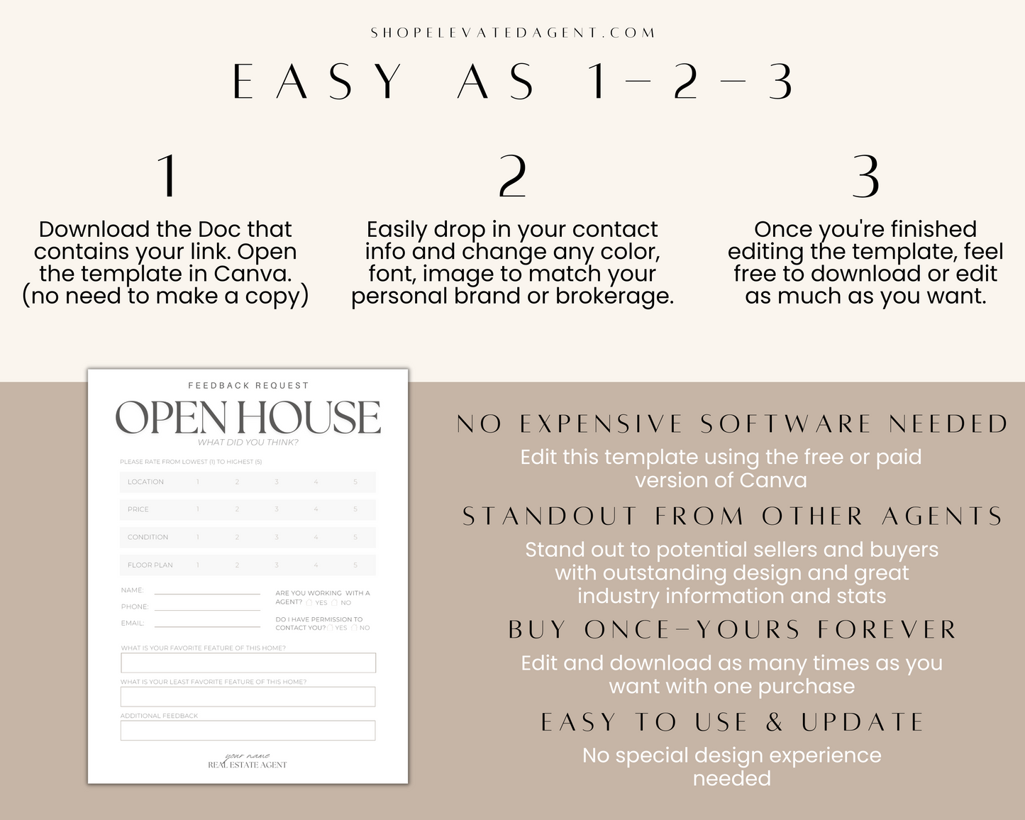 Real Estate Template – Peaceful Open House Feedback Form