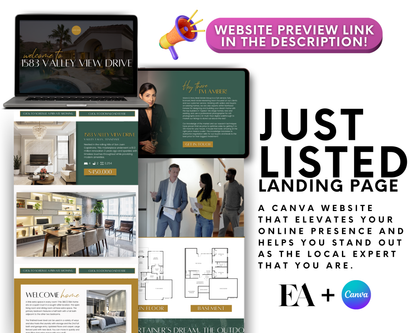 New Listing Canva Landing Page - Exclusive Design Style