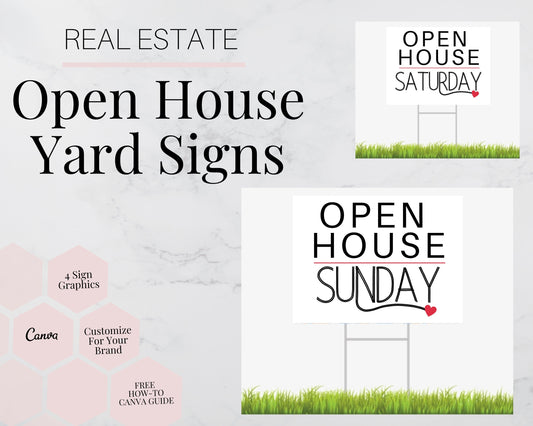 Real Estate Template – Open House Yard Sign - Heart