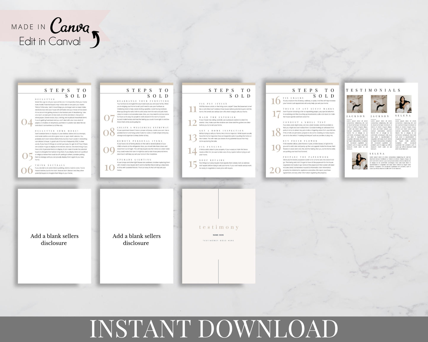 Pre-Listing Real Estate Presentation Instant Download for Real Estate Agents, Realtors - Instant Download - Made in Canva