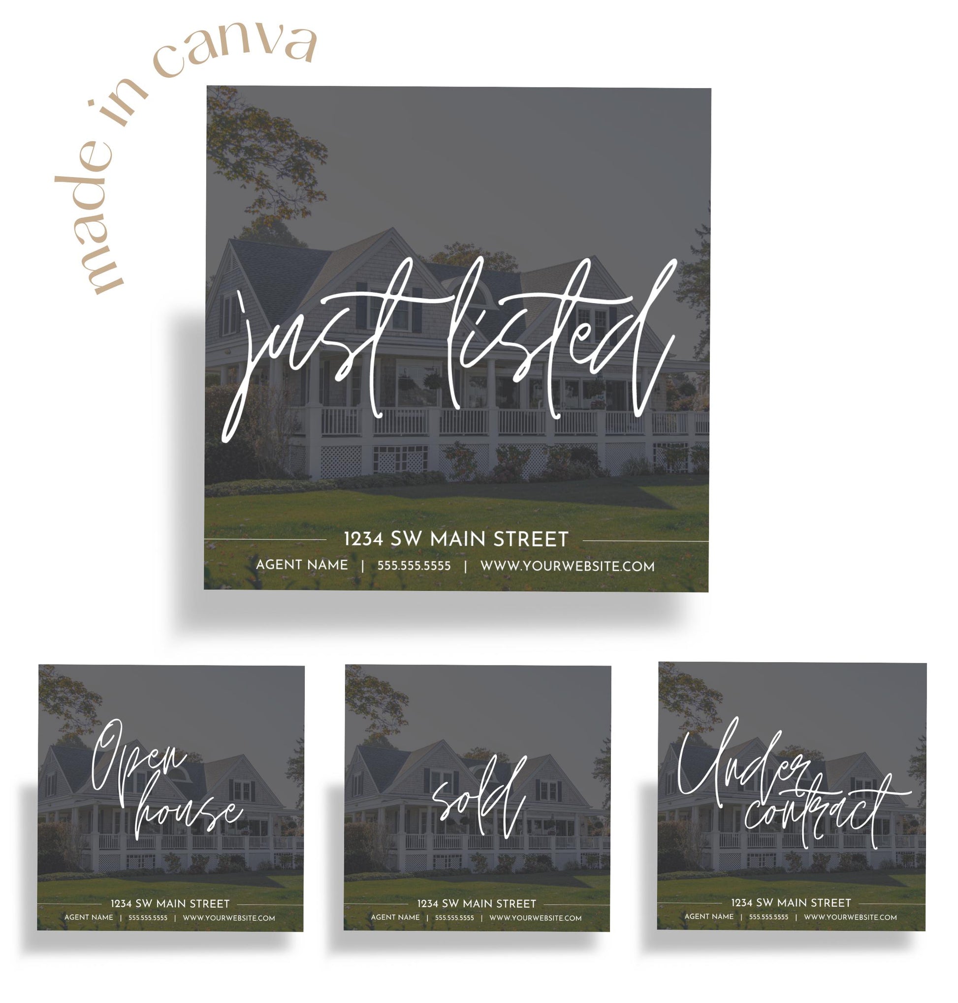Real Estate Facebook and Instagram Frames - Just Listed , Sold, Open House, Under Contract Posts - Social Media Real Estate Marketing for Realtors, Agents - Instant Download