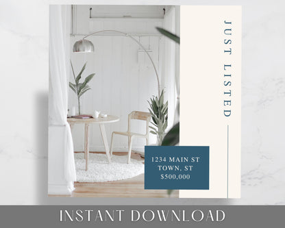 Real Estate Facebook and Instagram Frames - Just Listed , Sold, Open House, Under Contract Posts - Social Media Real Estate Marketing for Realtors, Agents - Instant Download