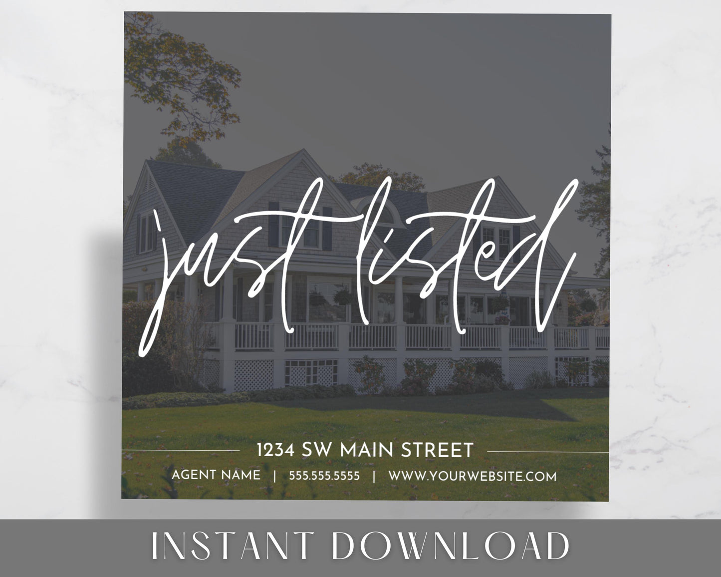 Real Estate Facebook and Instagram Frames - Just Listed  Posts - Social Media Real Estate Marketing for Realtors, Agents - Instant Download