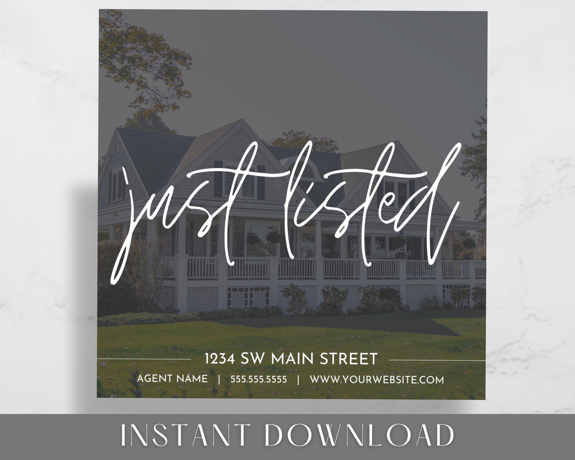 Real Estate Facebook and Instagram Frames - Just Listed  Posts - Social Media Real Estate Marketing for Realtors, Agents - Instant Download