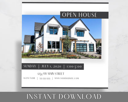 Real Estate Facebook and Instagram Frames - Just Listed , Sold, Open House, Under Contract Posts - Social Media Real Estate Marketing for Realtors, Agents - Instant Download