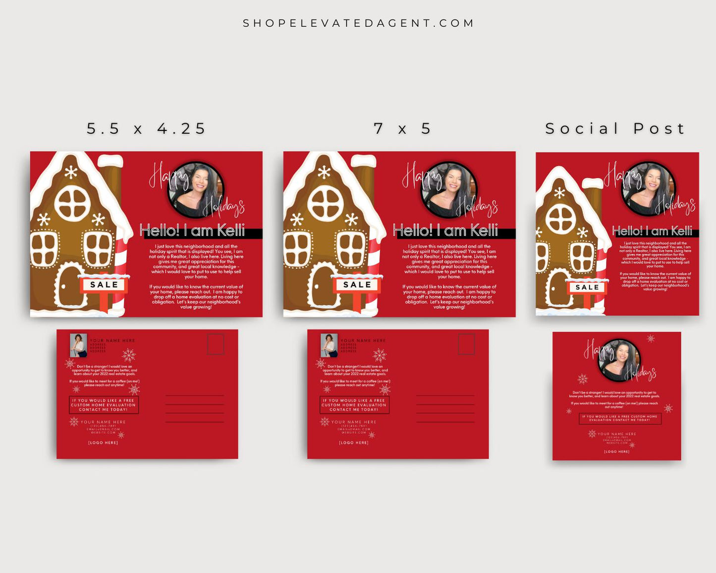 Real Estate Template – Real Estate Holiday Card - Hello Neighbor Postcard