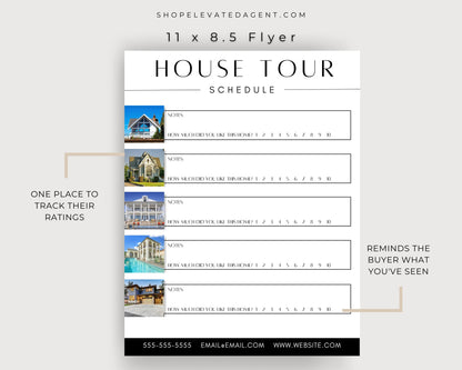 Real Estate Home Tour Schedule