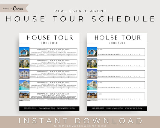 Real Estate Home Tour Schedule