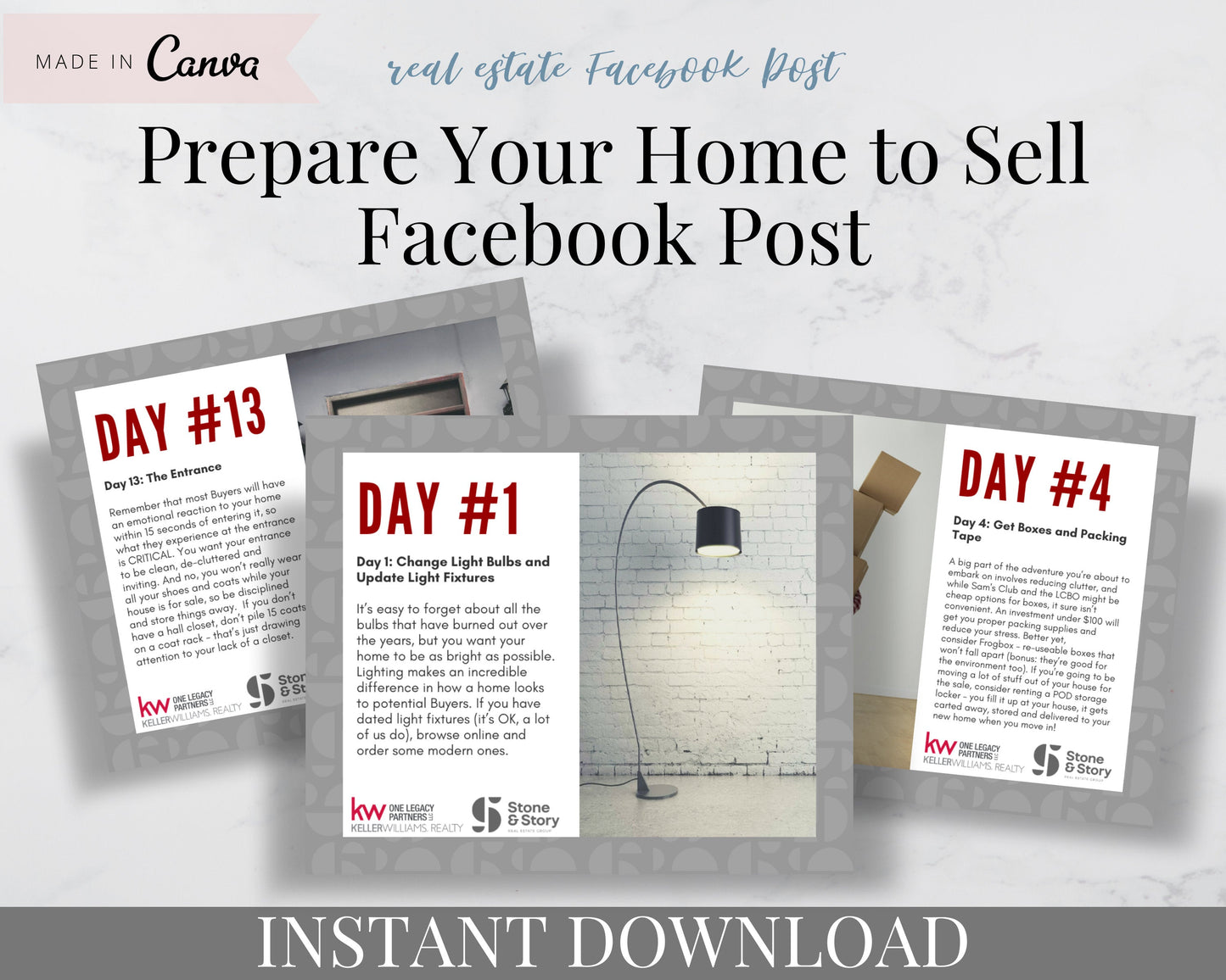 Real Estate Prepare to Sell Facebook Posts - Instant Download - Real Estate Marketing - Realtor - Real Estate Agent