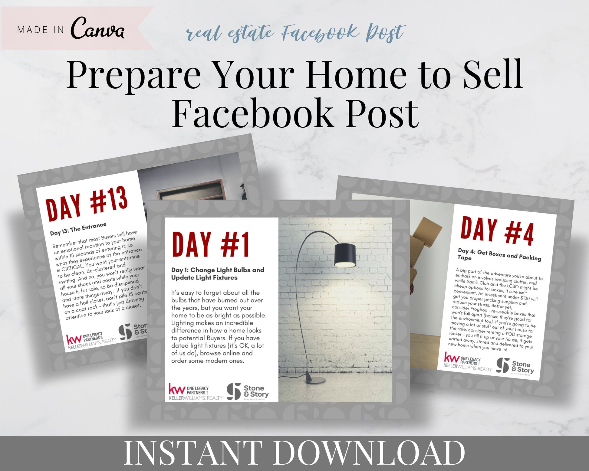 Real Estate Prepare to Sell Facebook Posts - Instant Download - Real Estate Marketing - Realtor - Real Estate Agent