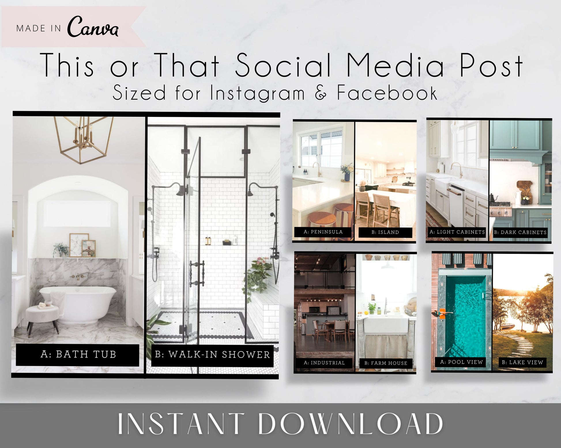 Real Estate This or That Social Media Posts - Facebook, Instagram for Realtors