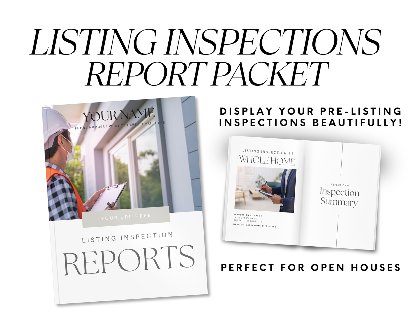 Listing Inspection Report Packet Template - Peaceful Design Style