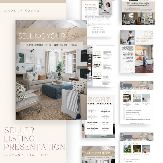 Listing presentation, real estate marketing, realtor marketing, real estate marketing templates, seller packet, real estate listing marketing templates 