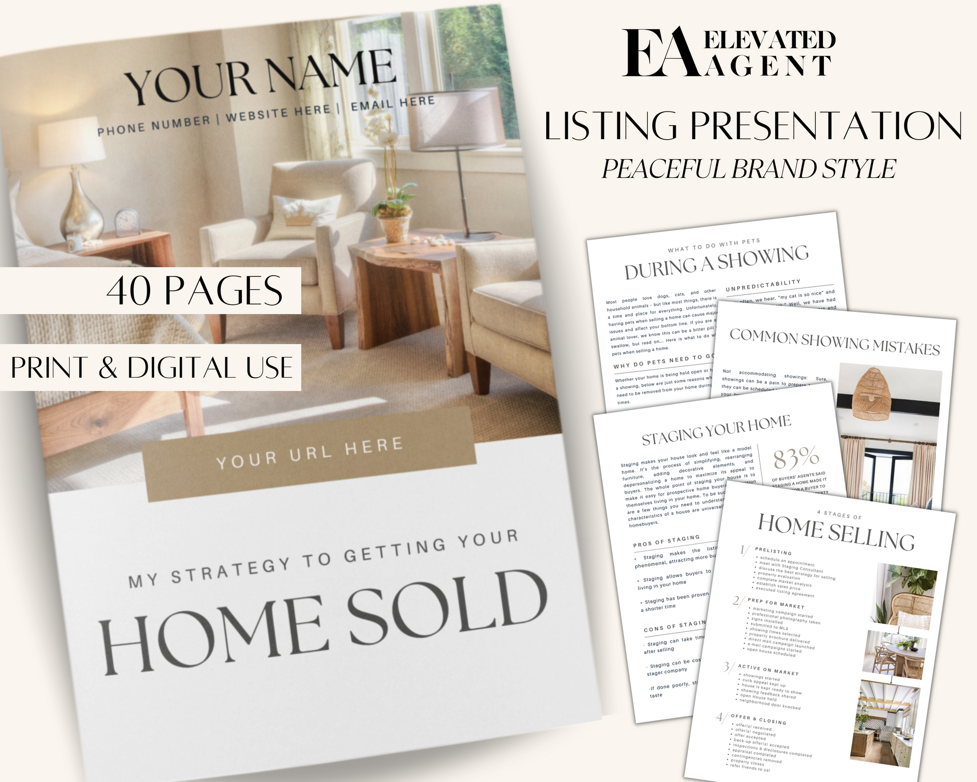 Listing presentation, real estate marketing, realtor marketing, real estate marketing templates, seller packet, real estate listing marketing templates 