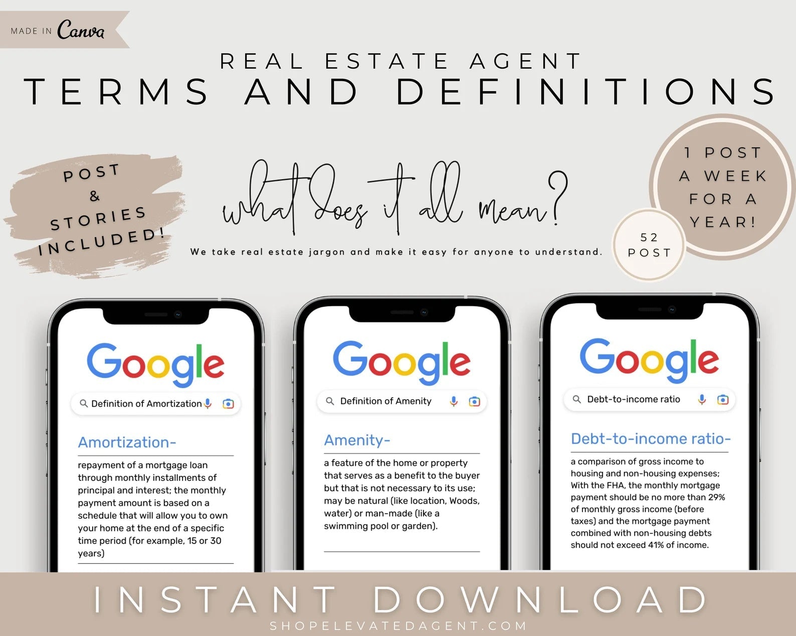 Real Estate Templates – 52 Real Estate Instagram Posts