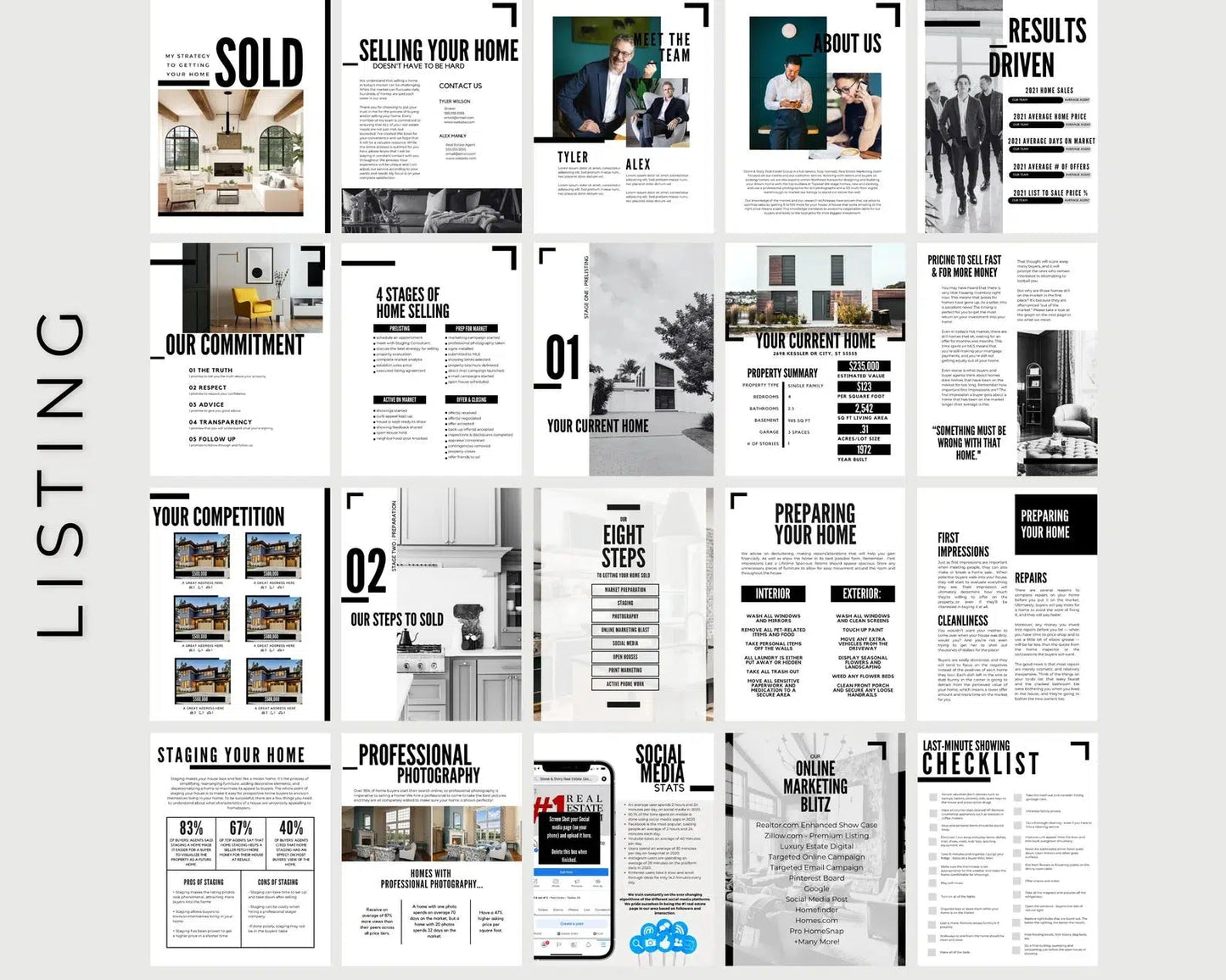 Listing presentation, real estate marketing, realtor marketing, real estate marketing templates, seller packet, real estate listing marketing templates 